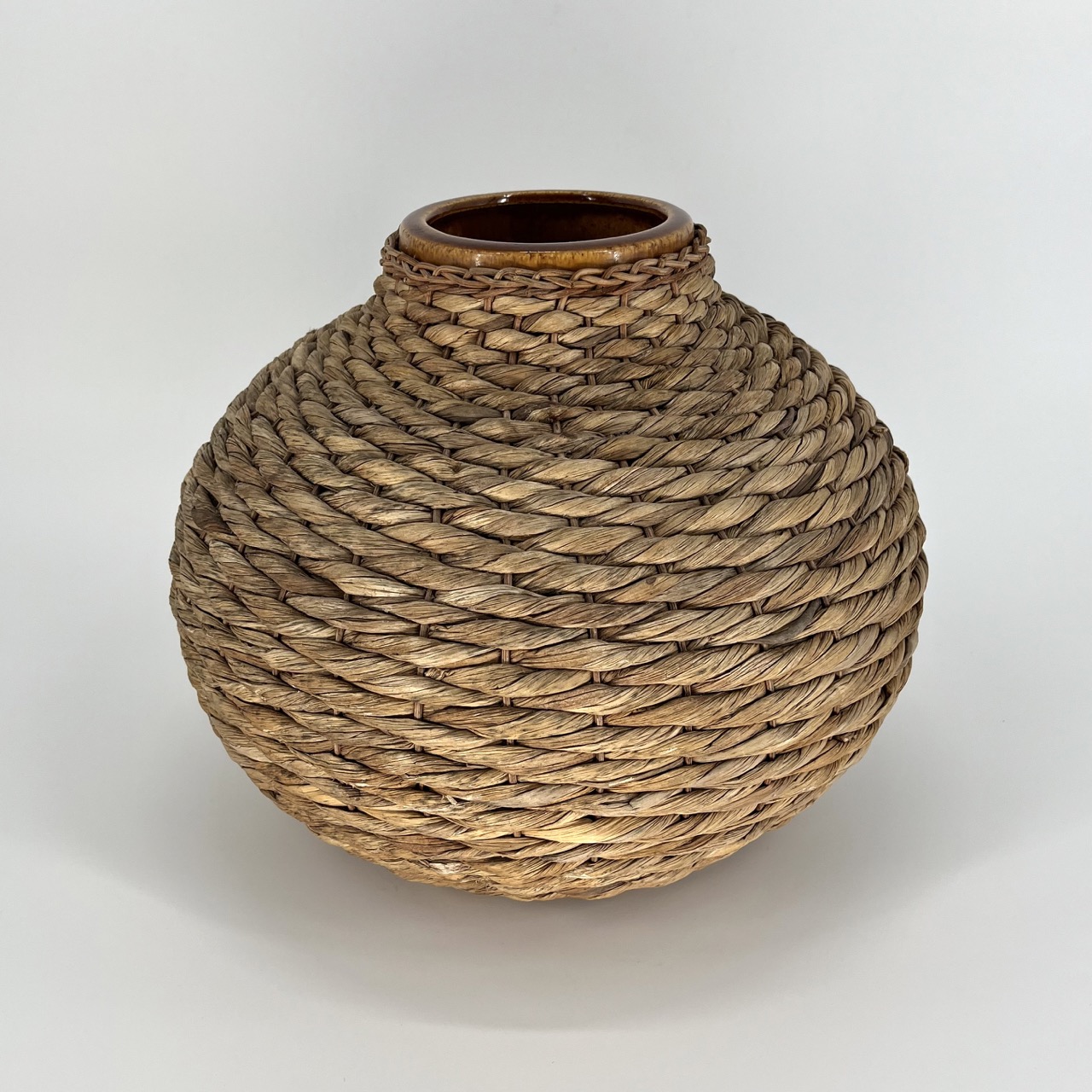 Ceramic & Braided Bamboo Vase 