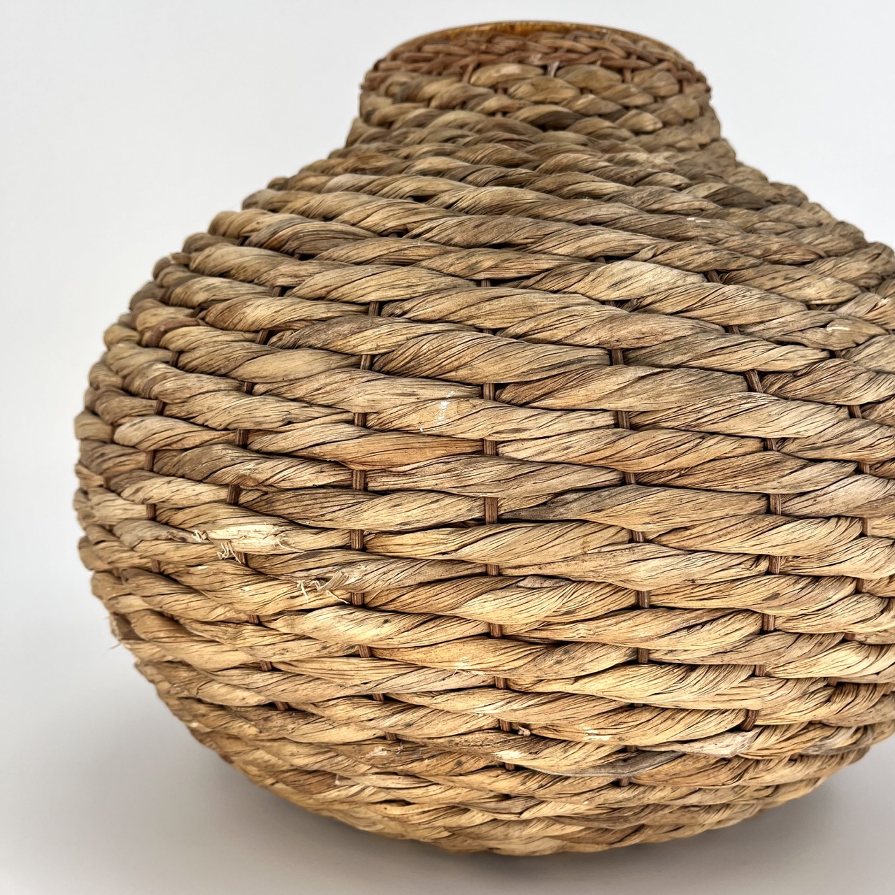 Ceramic & Braided Bamboo Vase 